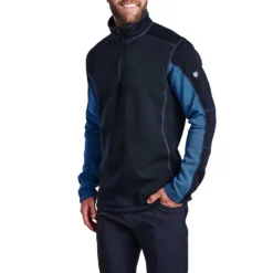 KUHL Men's Revel™ 1/4 Zip 2024 -Snow Gear Shop 3007 RevelQtrZip MutinyBlueKuhlBlue Front