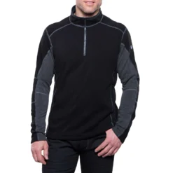 KUHL Men's Revel™ 1/4 Zip 2024 -Snow Gear Shop 3007 revel qtr zip black steel front