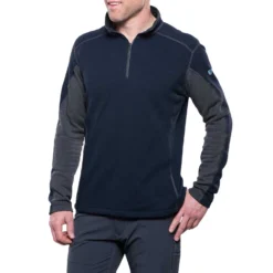 KUHL Men's Revel™ 1/4 Zip 2024 -Snow Gear Shop 3007 revel qtr zip mutiny blue steel front