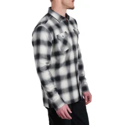 KUHL Men's Dillingr™ Flannel Long Sleeve 2024 -Snow Gear Shop 7186 DillingrFlannelLS BlackSand Side