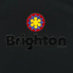 Men's Brighton Logo Red Jacket Pipeline Fleece Pullover Hoodie -Snow Gear Shop BRIGHTON PIPELINE HOODY FRONT CLOSE
