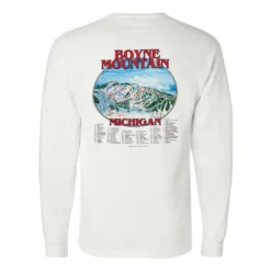 Champion Boyne Mountain Full Color Trailmap Long Sleeve Tee -Snow Gear Shop Boyne Mountain Trailmap Tee Back White