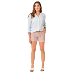 Carve Designs Women's Dylan Gauze Tunic -Snow Gear Shop CARVE DESIGNS DYLAN GAUZE TUNIC LT ROYAL MINI STRIPE FRONT min