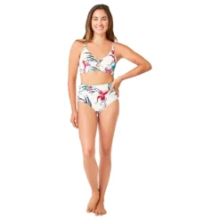 Carve Designs Women's Erin Revs Bottom -Snow Gear Shop CARVE DESIGNS ERIN REVERSIBLE SWIM BOTTOM IN BOTANICAL CLOUD POLKA DOT FRONT SIDE 2 min