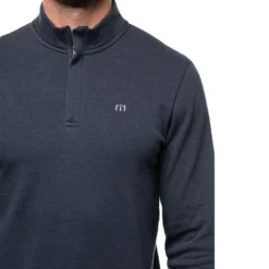 Travis Mathew Men's Cloud Quarter Zip 2.0 Fleece -Snow Gear Shop CLOUD QZIP HBLUE 4