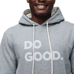 Cotopaxi Men's Hoodie Do Good -Snow Gear Shop COTOPAXI MENS HOODIE DO GOOD HEATHER GREY DETAIL FRONT min
