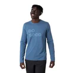 Cotopaxi Men's Long Sleeve Do Good T-Shirt -Snow Gear Shop COTOPAXI MENS LONG SLEEVE DO GOOD T SHIRT DENIM FRONT 1 min