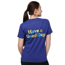 Cotopaxi Women's Have A Good Day T-Shirt -Snow Gear Shop COTOPAXI WOMENS HAVE A GOOD DAY T SHIRT BLUE VIOLET BACK min