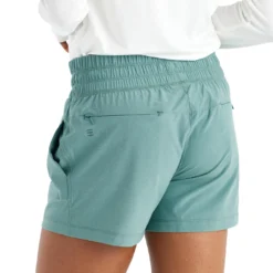 Free Fly Women's Pull On Breeze Short 2023 -Snow Gear Shop FREE FLY WOMENS PULL ON BREEZE SHORT SABAL GREEN BACK min