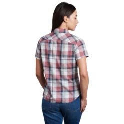 Kuhl Women's Kamp SS -Snow Gear Shop KUHL WOMENS KAMP SHORT SLEEVE BUTTON UP SHIRT DESERT PINK BACK min