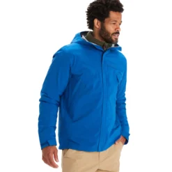Marmot Men's PreCip Eco Pro Jacket -Snow Gear Shop MENS PRECIP ECO PRO JACKET DARK AZURE FRONT min