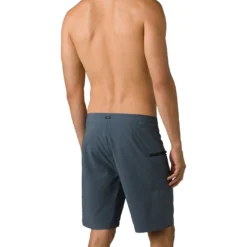 Prana Men's Fenton Boardshort 9in 6 Prana Men's Fenton Boardshort 9in -Snow Gear Shop PRANA MENS FENTON BOARDSHORT GREY BLUE MODEL BACK min