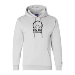 Champion Big Sky Eco Powerblend 2 Logo Hoodie -Snow Gear Shop UPDATED WHITE BIG SKY PB HOOD FRONT