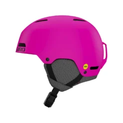 Giro Junior's Crue MIPS Helmet 2023 -Snow Gear Shop giro crue mips youth snow helmet matte bright pink left